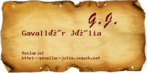 Gavallér Júlia névjegykártya
